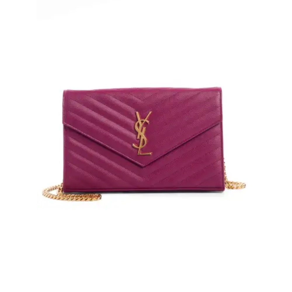 Large Monogram Quilted Leather Wallet on a Chain